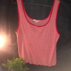 Red and white striped tank